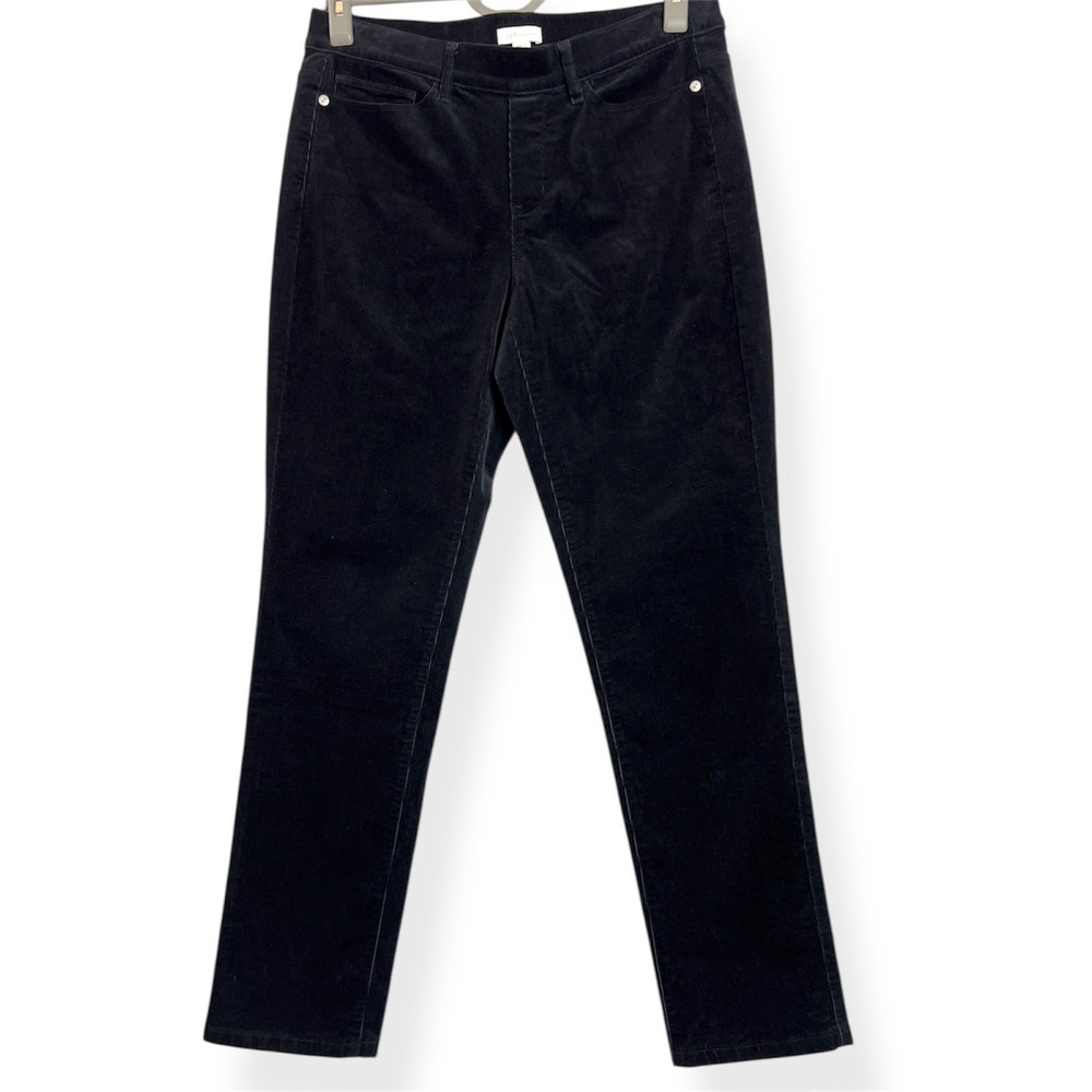 J.Jill Black Corduroy Pull on Pants Women's Small Petite Straight Leg Cords‎